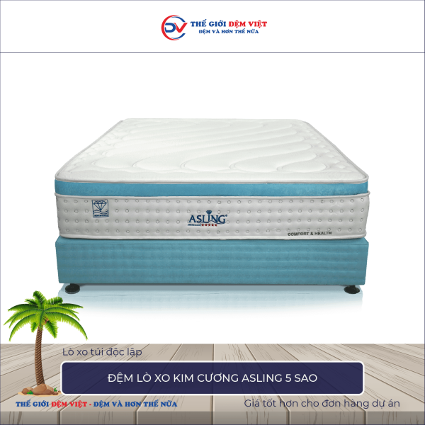 Đệm lò xo Kim Cương Asling 5 sao 1